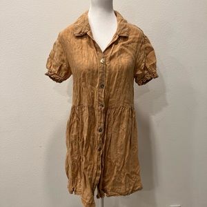 Zara brown linen dress. Size Small